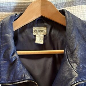 Chico's Midnight Blue Leather Jacket